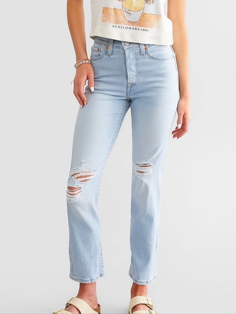Levi's Wedgie Straight Struck By Lightning Sz 27 NWT